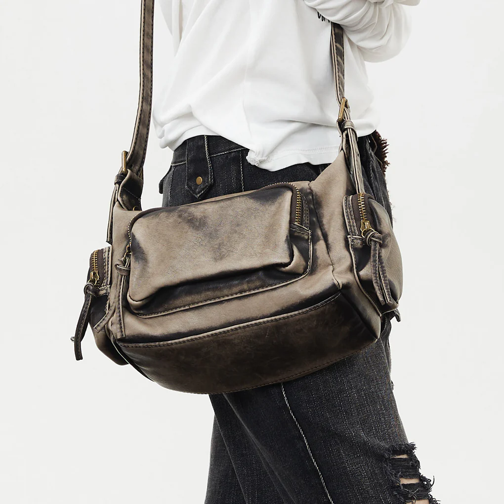Addison Distressed Shoulder Bag - Image 5