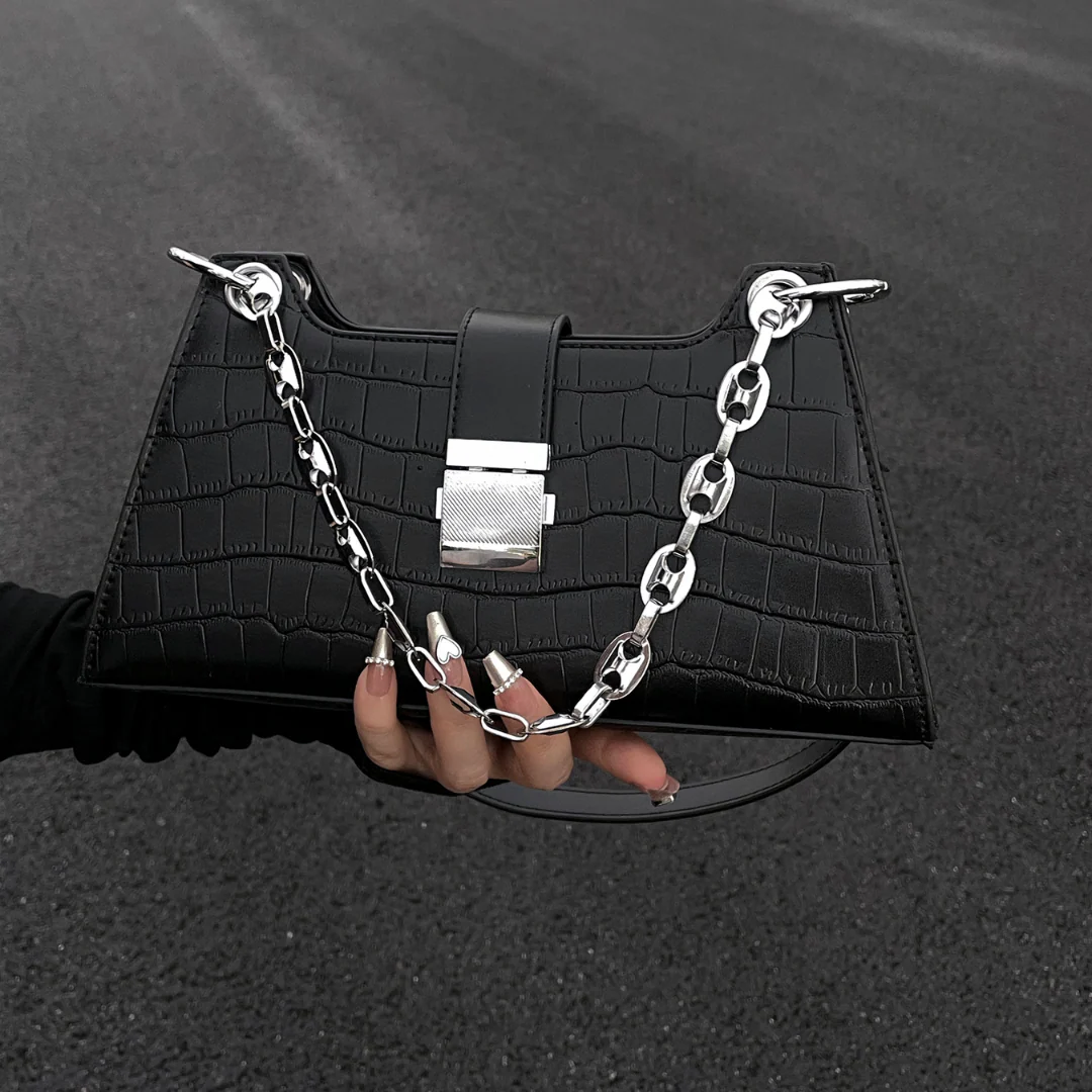 Alba Croc Shoulder Bag - Image 2