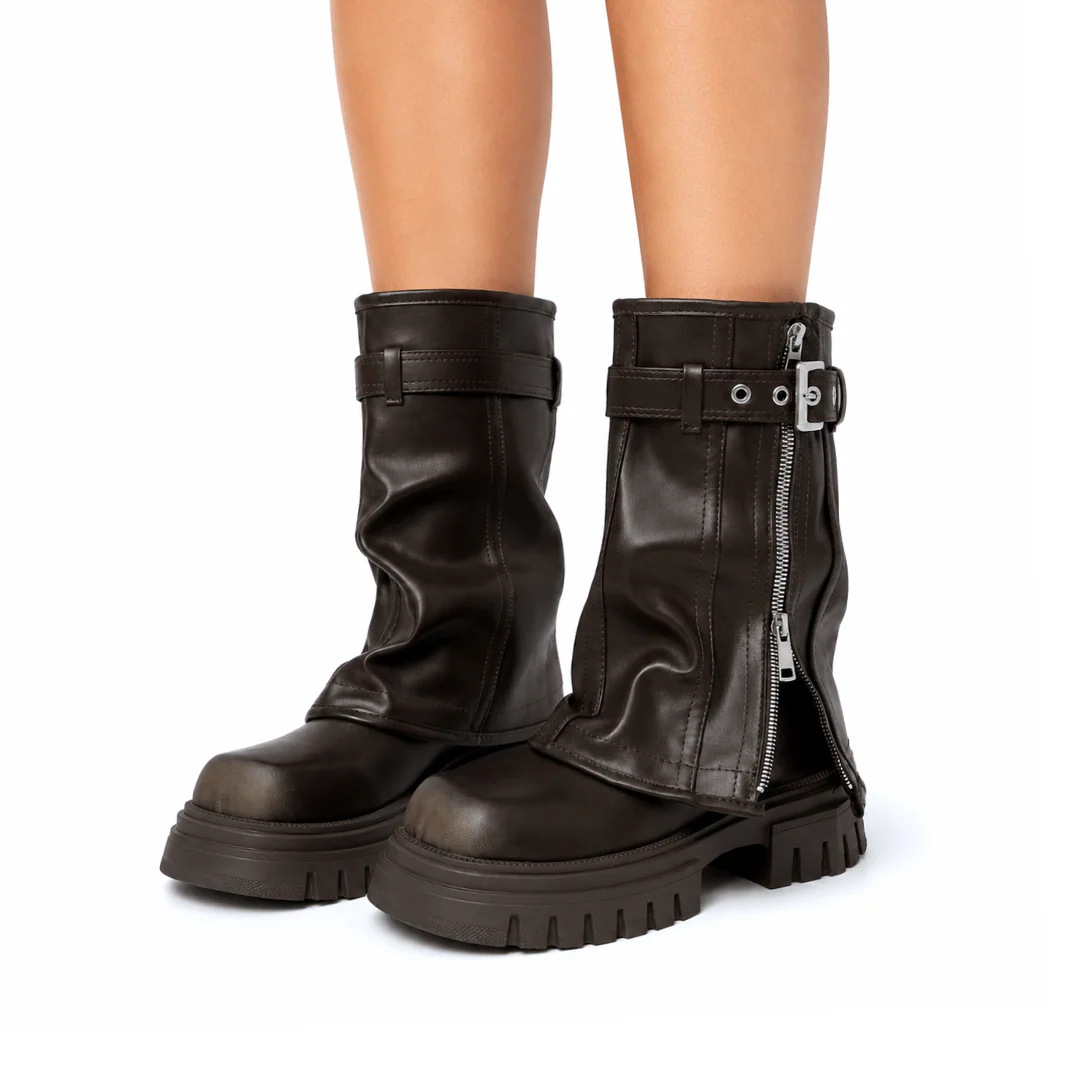 Platform Fold Over Chunky Boots - Image 3